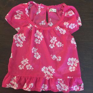 Hollister Women's Jr. Pink Sheer Floral Top
